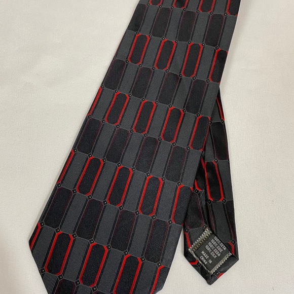 Black, Gray, Red Tie - Picture 3 of 3